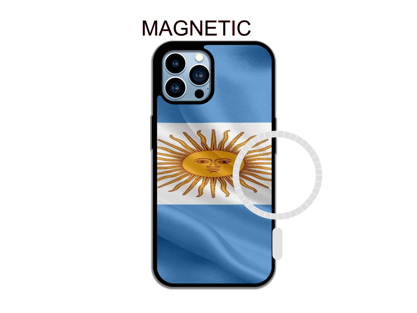 Argentina Flag Phone Case High Definition Print Shock Resistant Slim Lightweight Premium Protection for Argentine Fans