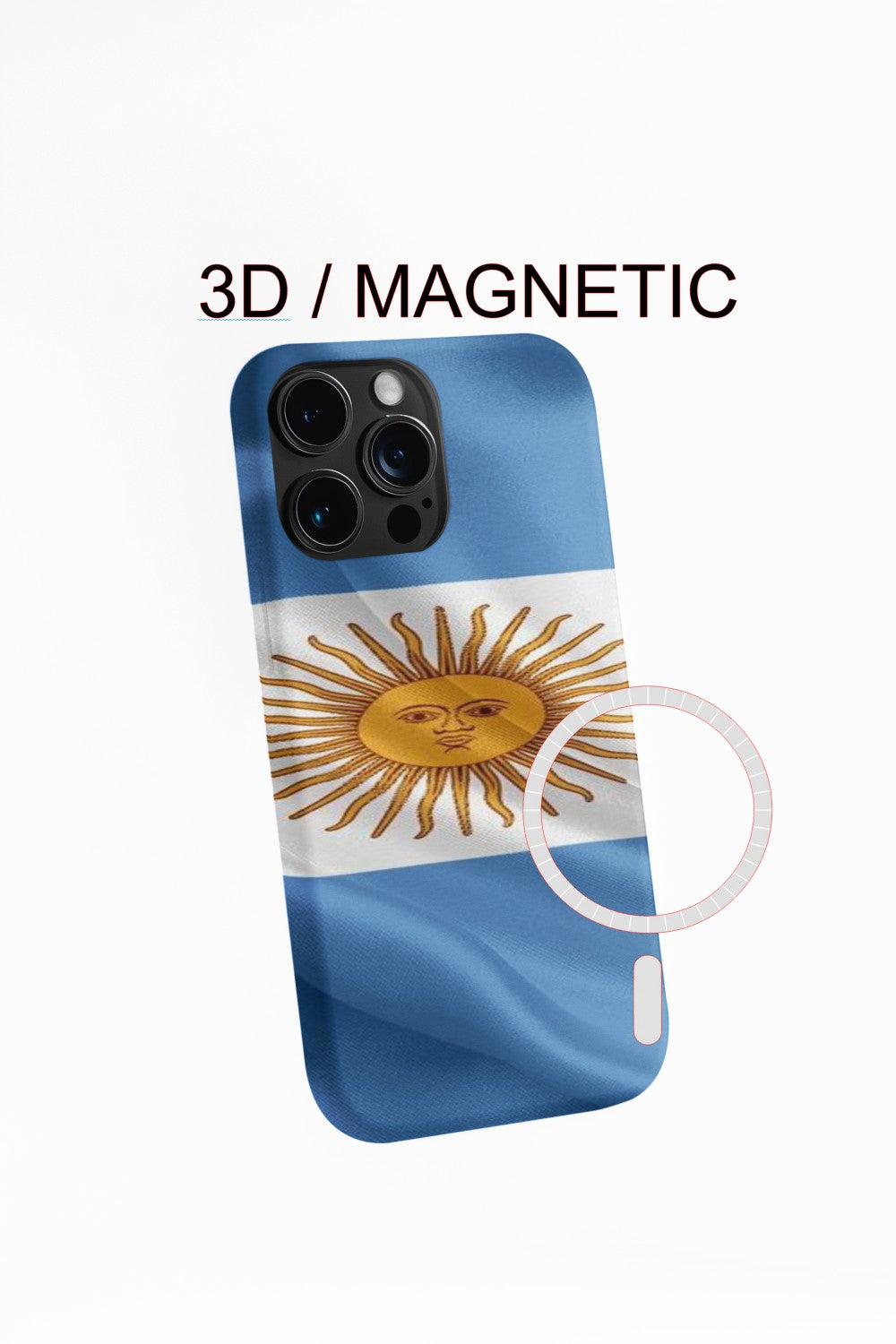 Argentina Flag Phone Case High Definition Print Shock Resistant Slim Lightweight Premium Protection for Argentine Fans