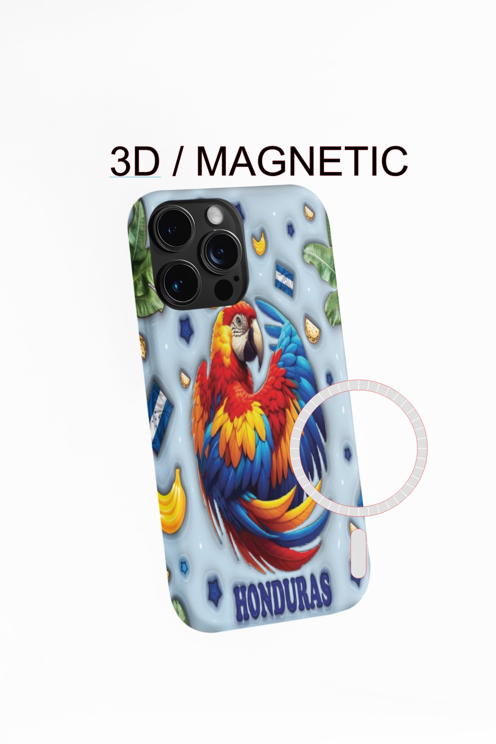 Honduras Macaw Phone Case Vibrant 3D Tropical Design Premium Protection for Daily Use with Nature Aesthetic and Scratch Resistance