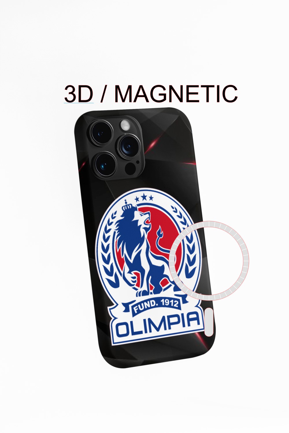 Olimpia Phone Case - Premium Protection with Iconic Lion Crest & Modern Black Geometric Design for Club Olimpia Fans - Durable Shock-Resistant & Perfect Fit