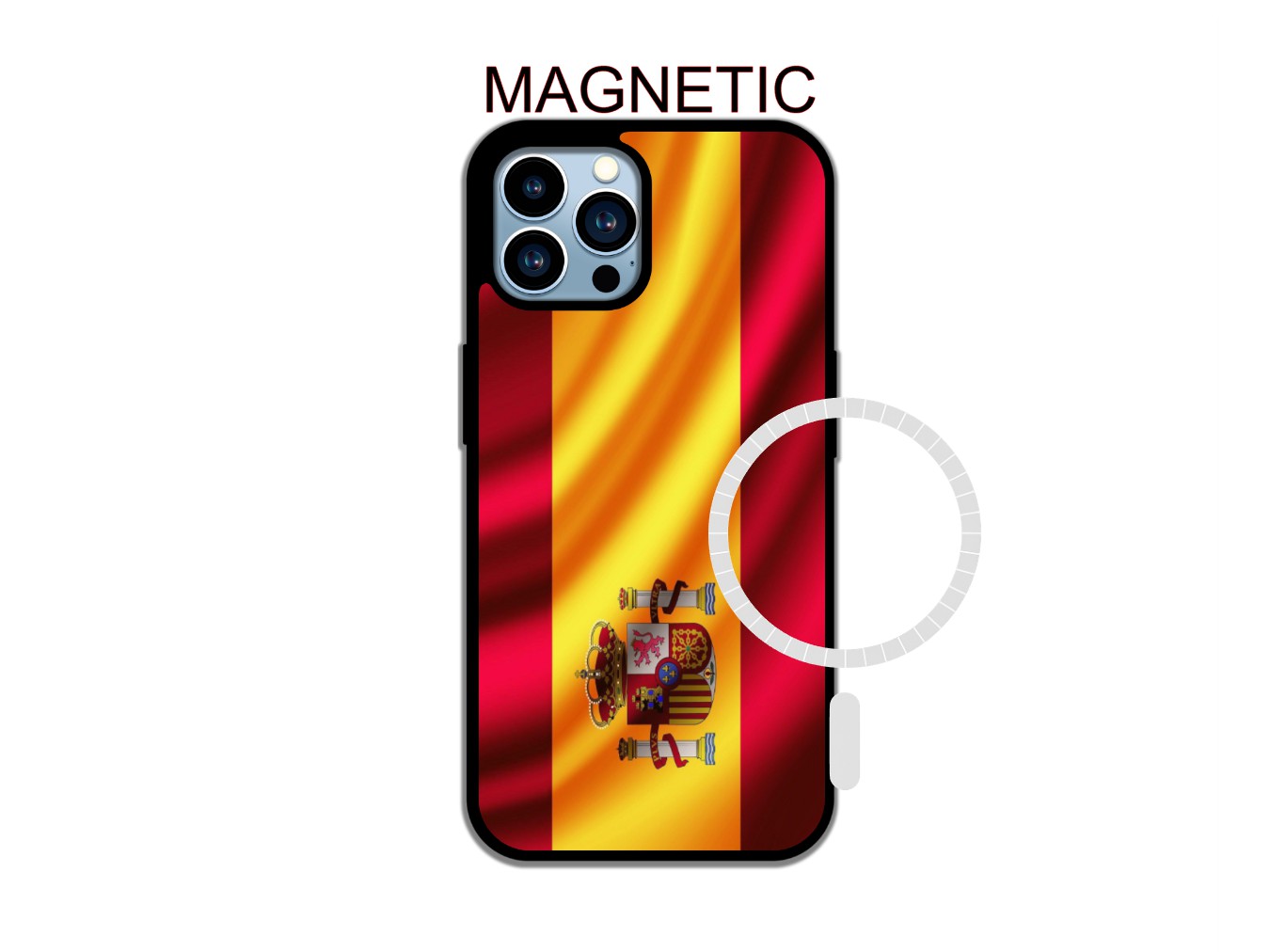 Spain Flag Phone Case Premium Protection & Spanish Pride HD Colors Shock Resistant Durable Material Slim Lightweight Perfect Fit for iPhone