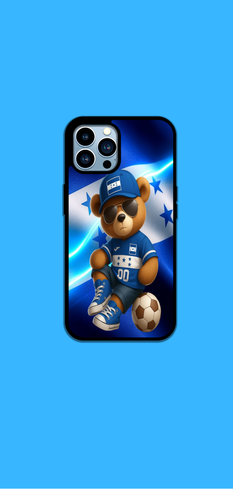 Honduras Phone Case  | Cute Bear Soccer Design | 3D Protective Case for iPhone & Samsung | Catracho Style