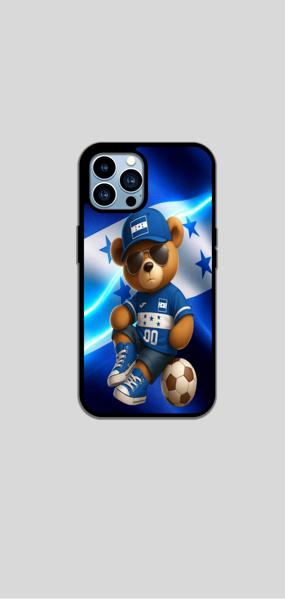 Honduras Phone Case  | Cute Bear Soccer Design | 3D Protective Case for iPhone & Samsung | Catracho Style