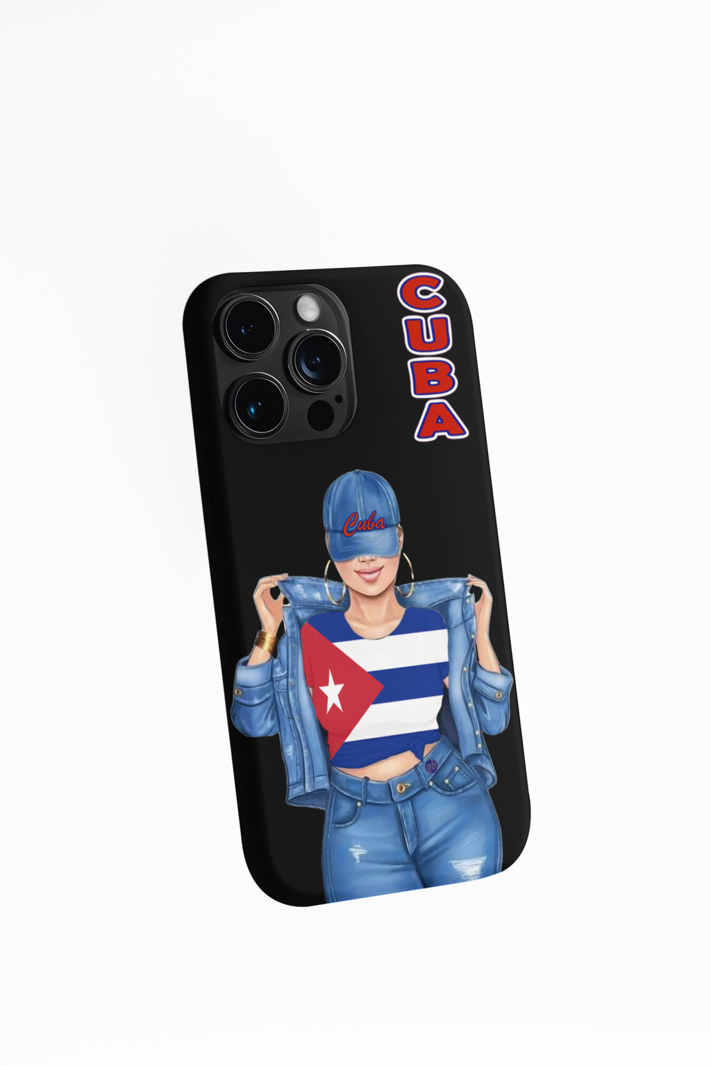 Cuba Pride Phone Case Stylish Latina Design HD Artwork Purple Landscape & Mushrooms Pattern Durable Protection for Cuban Queens Latina Lovers