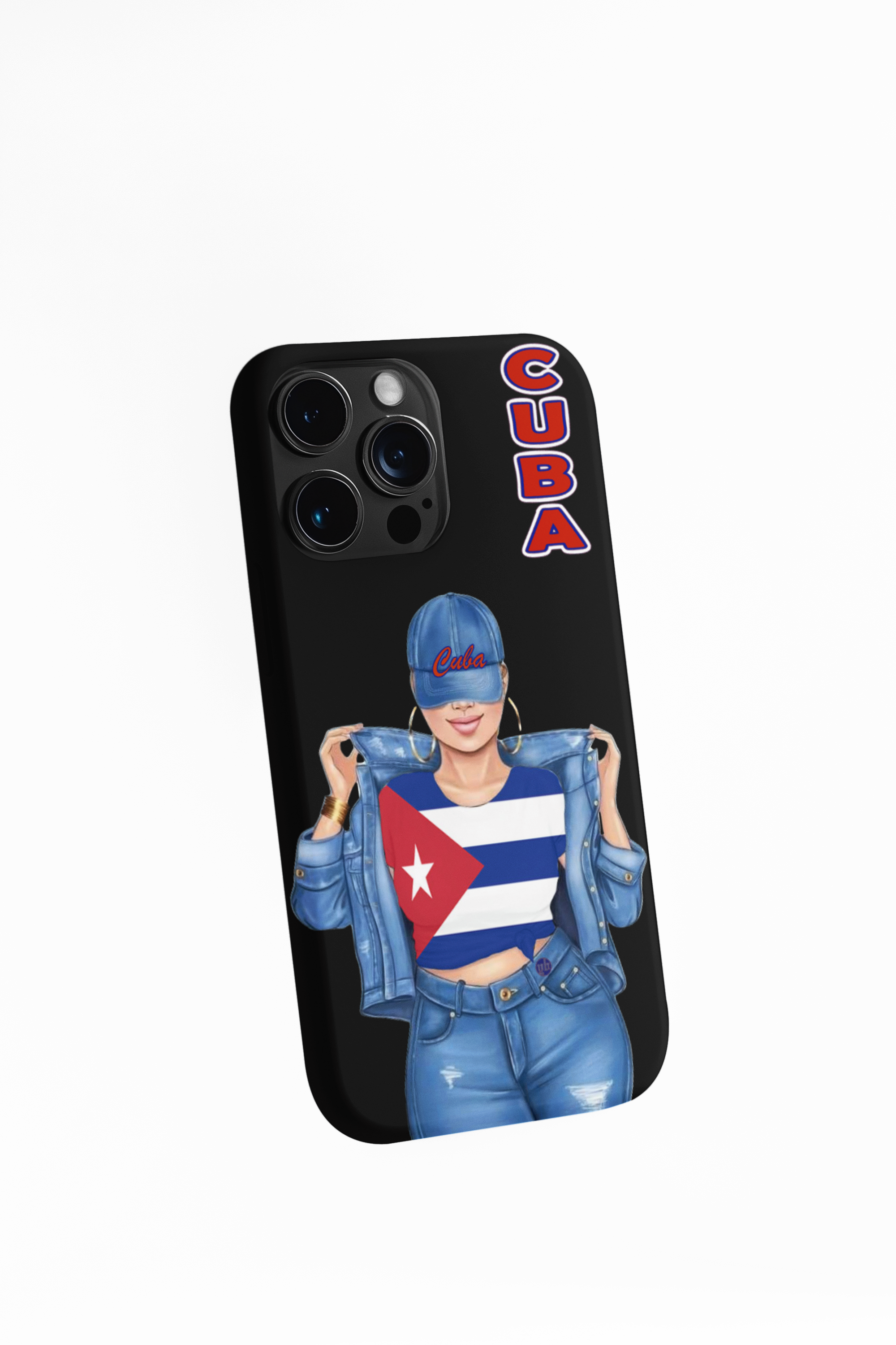 Cuba Pride Phone Case Stylish Latina Design HD Artwork Purple Landscape & Mushrooms Pattern Durable Protection for Cuban Queens Latina Lovers