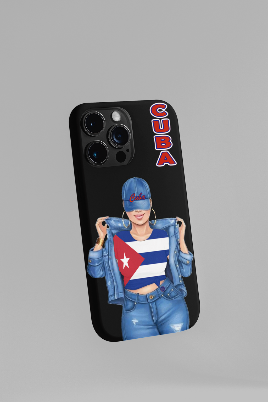 Cuba Pride Phone Case Stylish Latina Design HD Artwork Purple Landscape & Mushrooms Pattern Durable Protection for Cuban Queens Latina Lovers