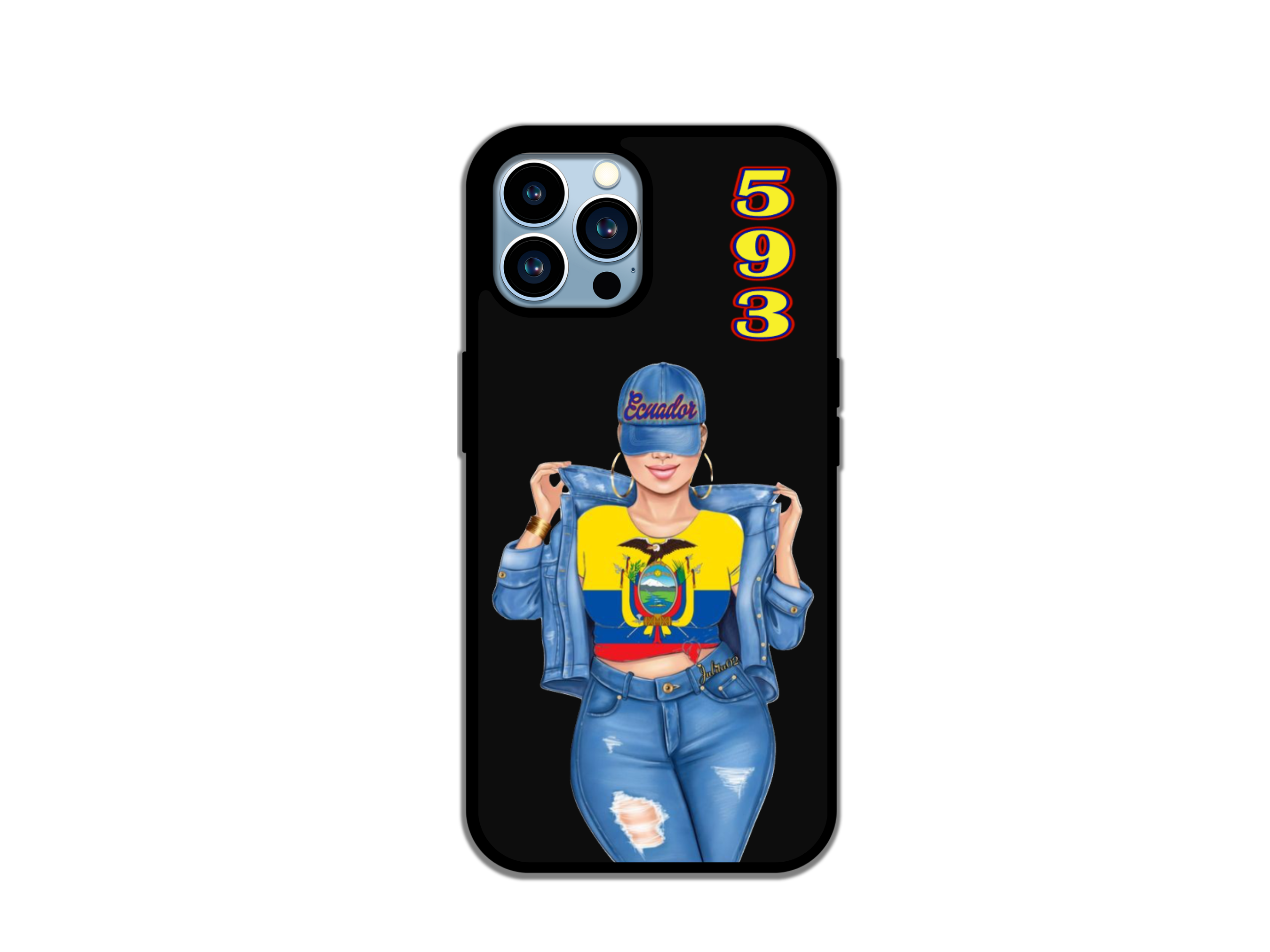 Ecuador 593 Phone Case Latina Style with Vibrant Flag Colors Durable Protection Perfect Gift for Ecuadorian Fans Trendy Design