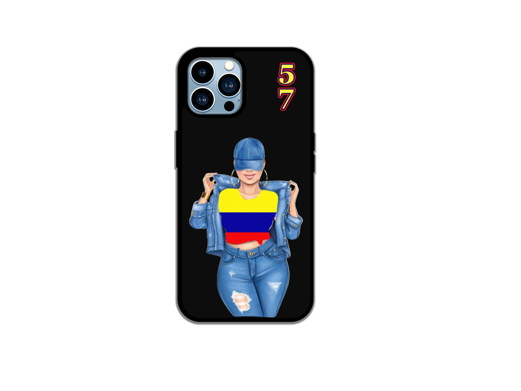 Colombia 57 Phone Case Latina Style Colombian Flag Design Durable Protection & Fashionable Gift Idea for Colombian Queens Perfect for Proud Latinas